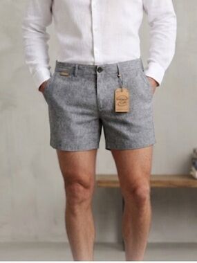 *NEW* REDWOOD CREEK Men’s Grey Cotton Chino Shorts Size 40